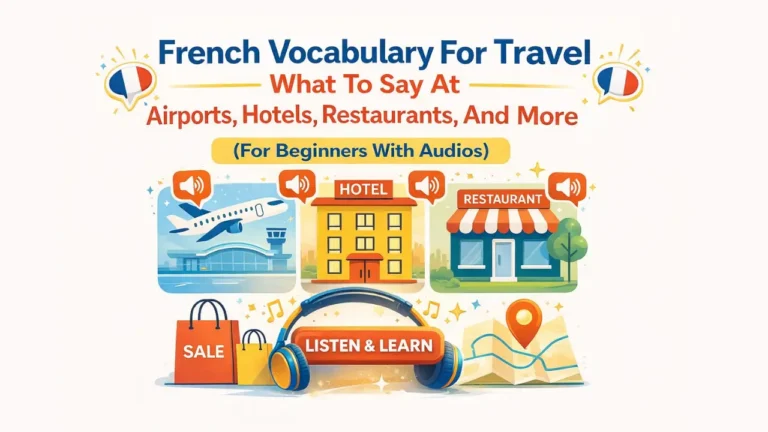 French Vocabulary For Travel: What To Say At Airports, Hotels, Restaurants, And More (For Beginners With Audios)